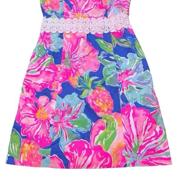Lilly Pulitzer Ashlyn Shift Dress Size 2 Halter Beckon Blue Jungle Utopia 29555 - Picture 10 of 14